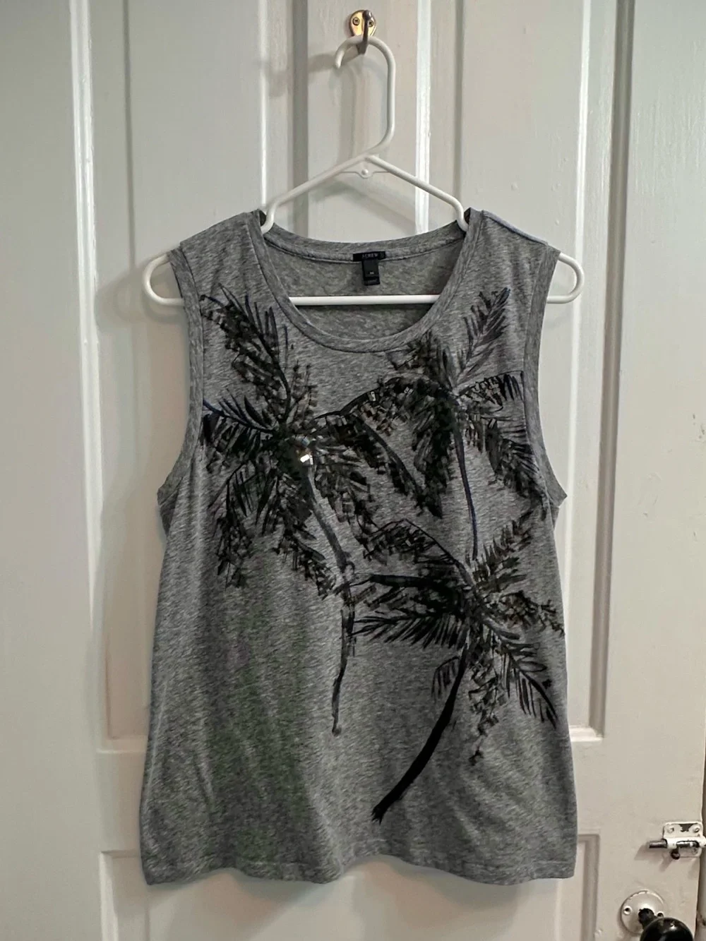 🌴J. Crew Sequin Palm Tree Muscle Tank (Medium) in Like New Condition!